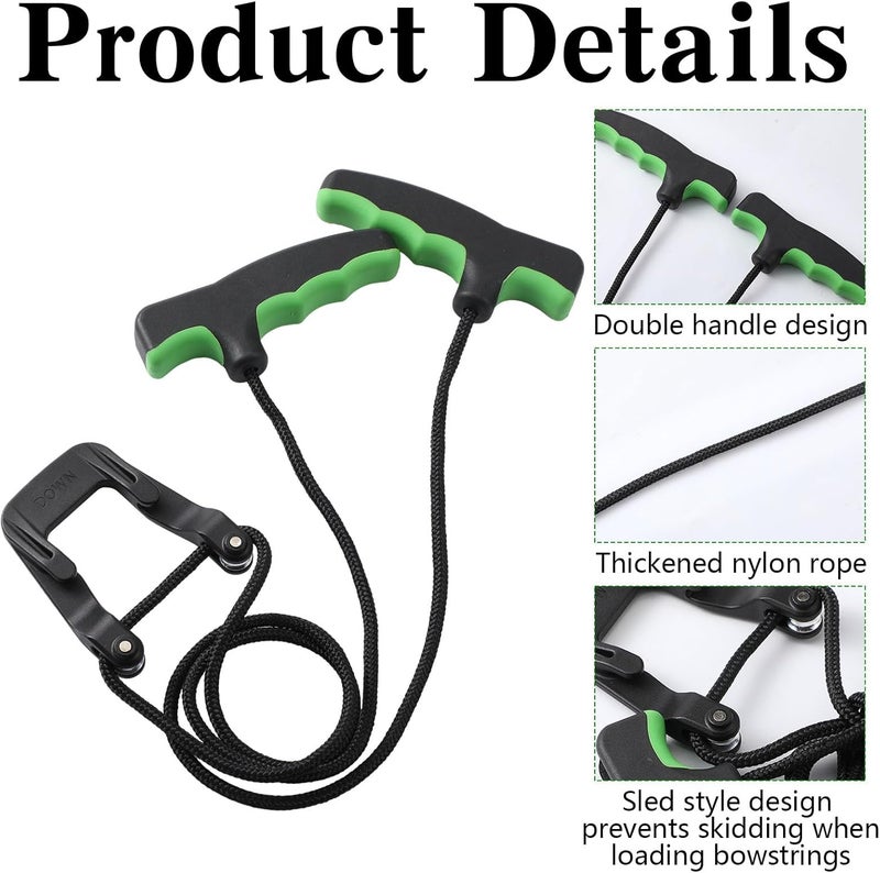 LaRandom 2 Pcs Crossbow Cocking Rope Cocking Device Double Handle Crossbow Pull Cord Aid Sled Cocker Hunting Tools Accessories for Archery Bow - Image 3